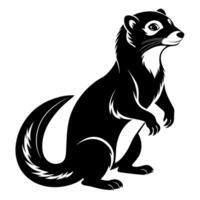 A ferret silhouette, in black color silhouette vector