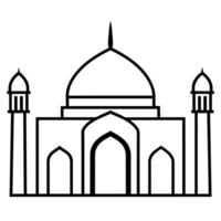 mínimo plano estilo masjid ilustración vector