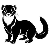 A ferret silhouette, in black color silhouette vector