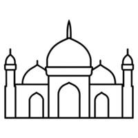 mínimo plano estilo masjid ilustración vector
