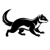 A ferret silhouette, in black color silhouette vector