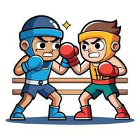 A Groovy Carton Character boxing flat illustration vector