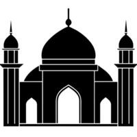 mínimo plano estilo masjid ilustración vector