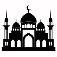 minimal flat style masjid illustration vector