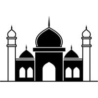 mínimo plano estilo masjid ilustración vector