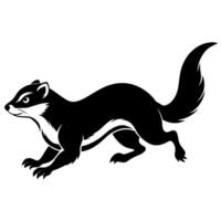 A ferret silhouette, in black color silhouette vector