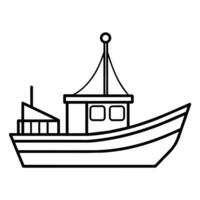 Boat Icon illustration line art flat style vector