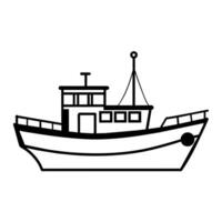 barco icono ilustración línea Arte plano estilo vector