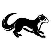 A ferret silhouette, in black color silhouette vector