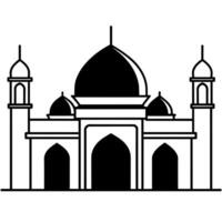 mínimo plano estilo masjid ilustración vector