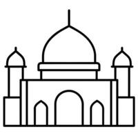 mínimo plano estilo masjid ilustración vector