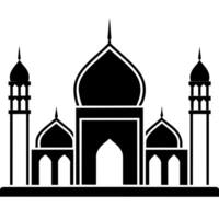 mínimo plano estilo masjid ilustración vector