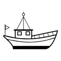 Boat Icon illustration line art flat style vector