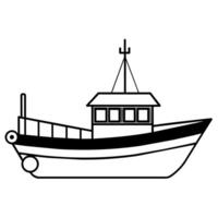 Boat Icon illustration line art flat style vector