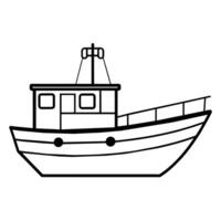 Boat Icon illustration line art flat style vector