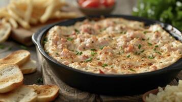 Smokehouse salmon dip takes centerstage in this appetizing image the perfect combination of creamy and smoky flavors. Can you resist dipping i photo