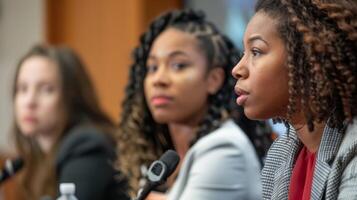 A panel discussion with alumni and professionals in the workforce highlighting the importance of networking and building relationships without alcohol at a Sober Sorority and Fraternit photo