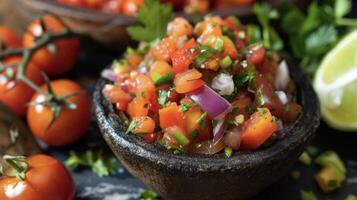 Dont just settle for any ordinary salsa try this fireroasted version featuring bold charred tomatoes onions and peppers guaranteed to add a touch of smokiness to every bite photo