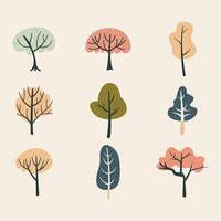 Tree Flat Illustrations Collection vector