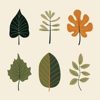 Tropical Leaves Vibrant Flat Pictures Collection. Perfect for different cards, textile, web sites, apps vector