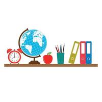 Illustration of a globe and school supplies vector
