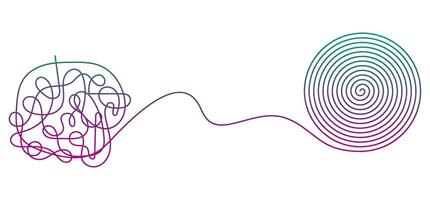 Chaotically tangled line drawing illustration. vector