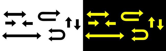 Left and right direction arrow icon, one way only, U Turn sign symbol. vector