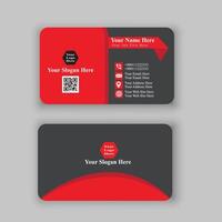 black business card with red triangle shapes design vector