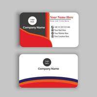 black business card with red triangle shapes design vector