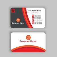 black business card with red triangle shapes design vector