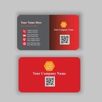 black business card with red triangle shapes design vector