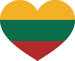 Lithuania heart flag . Lithuania love symbol . Lithuania flag in heart shape vector