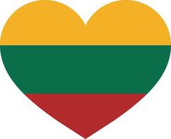 Lithuania heart flag . Lithuania love symbol . Lithuania flag in heart shape vector