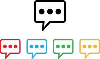 Colorful comment icon set in different colors isolated on white background . Dialogue chat icon vector