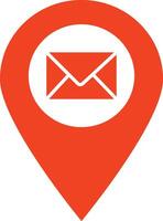 Map pointer with mail icon . Envelope with location pin icon . Post office pin icon vector