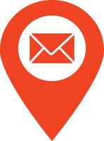 Map pointer with mail icon . Envelope with location pin icon . Post office pin icon vector