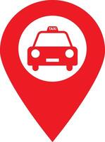 Taxi location icon . Map pointer with taxi icon . Taxi stop location icon vector