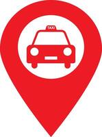 Taxi location icon . Map pointer with taxi icon . Taxi stop location icon vector