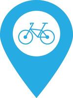 mapa puntero con bicicleta icono aislado en blanco antecedentes . bicicleta ubicación icono vector