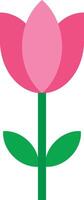 Tulip flower icon in trendy style isolated on white background . Pink red tulip flower icon vector