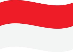 Wavy Indonesia flag isolated on white background . Waving Indonesian flag . illustration vector