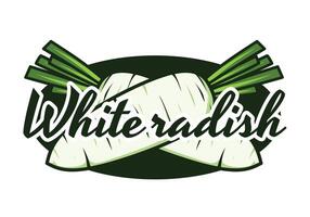 White radish logo drawing vector