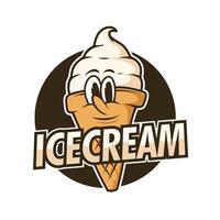 Ice cream mascot logo design template vector