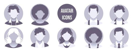 Man and woman empty avatars set for unknown or anonymous individuals, person icons. Default photo placeholder for social network, resume, forum and dating site. photo images for unfilled user profile vector