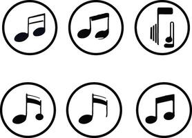 Free Music Note Icon set. Editable illustration. vector