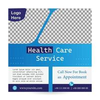 Health care service ads banner or social media post template design. fully editable. vector