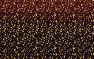 Gradient golden linear horizontal background with exotics golden leaves vector