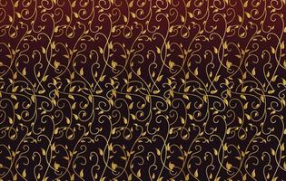 Gradient golden linear horizontal background with exotics golden leaves vector