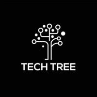 Tree tech logo icon flat design template, tree geometric illustration vector