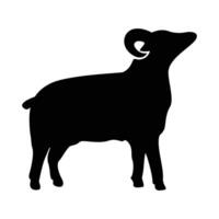 goat silhouette design. farm animal sign and symbol. vector